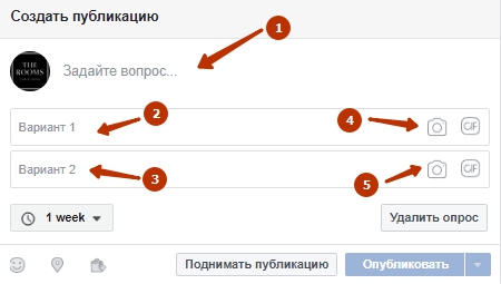 Создание опроса на фан-странице Facebook